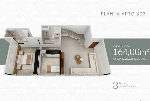 Cobertura, Vila dos Técnicos, 3 Quartos, 0 Vaga, 2 Suítes