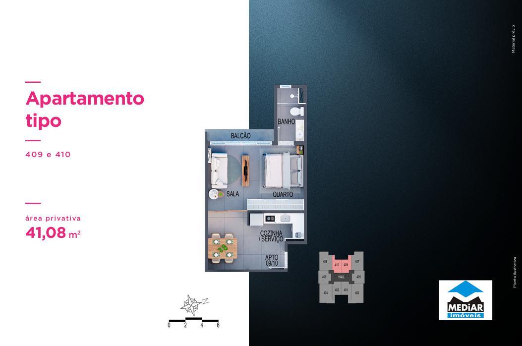 Apartamento, Santa Efigênia, 1 Quarto, 0 Vaga, 1 Suíte