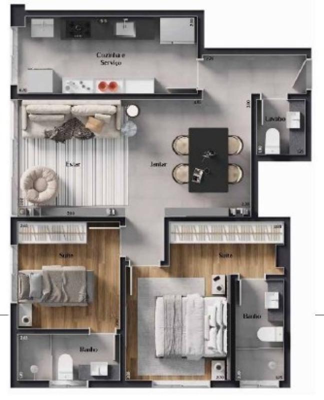 Apartamento, Lourdes, 2 Quartos, 2 Vagas, 2 Suítes