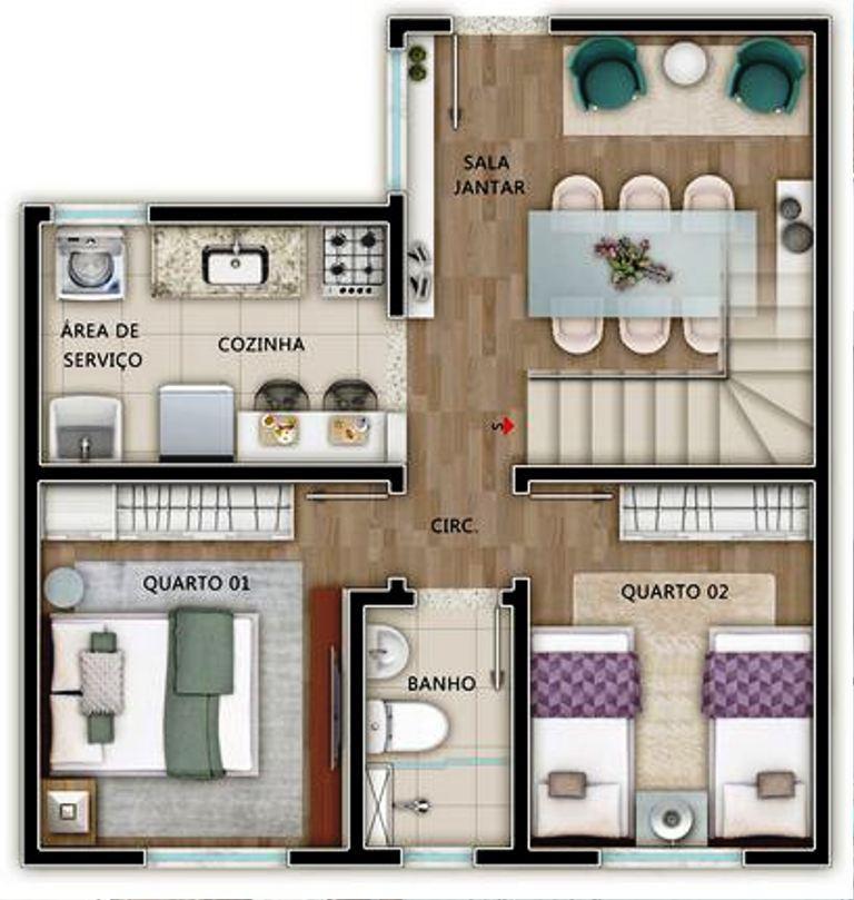 Apartamento, Planalto, 2 Quartos, 1 Vaga