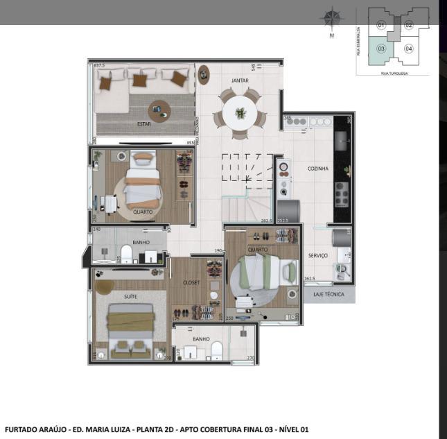 Cobertura, Prado, 4 Quartos, 3 Vagas, 2 Suítes