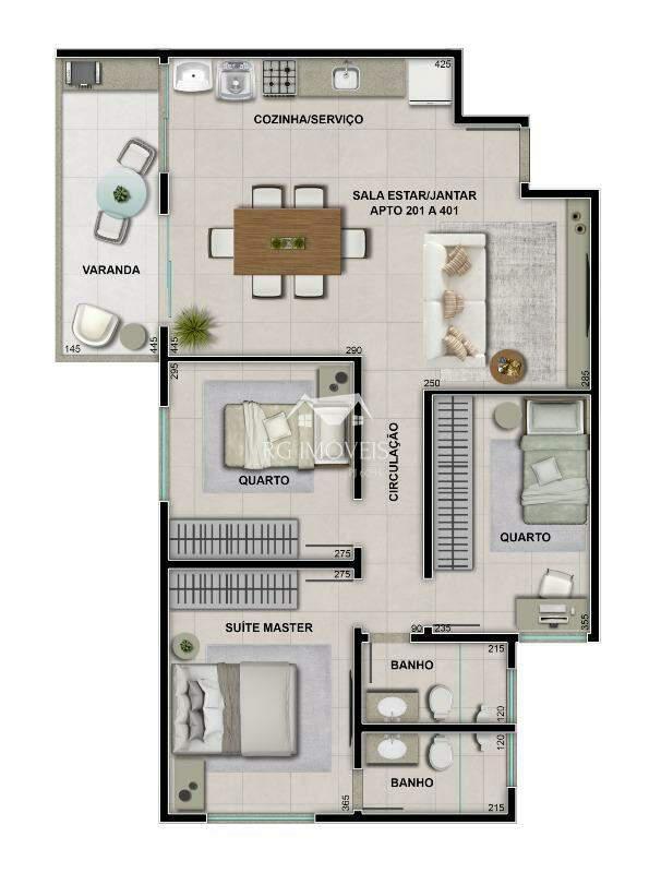 Apartamento, Jardim Industrial, 2 Quartos, 2 Vagas, 1 Suíte
