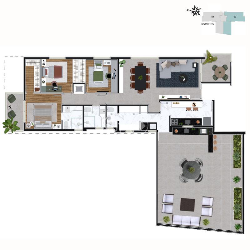 Apartamento, Calafate, 3 Quartos, 3 Vagas, 1 Suíte