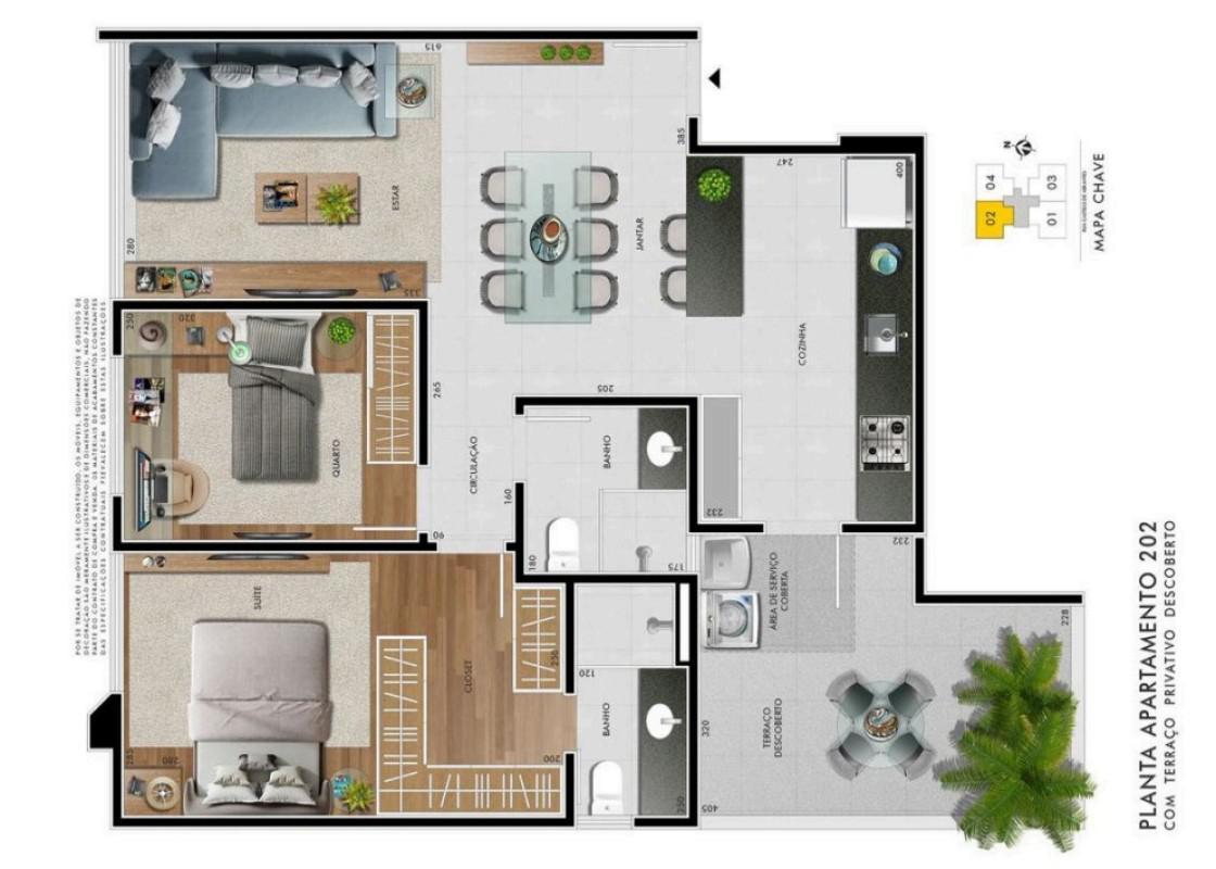 Cobertura, Castelo, 2 Quartos, 1 Vaga, 1 Suíte