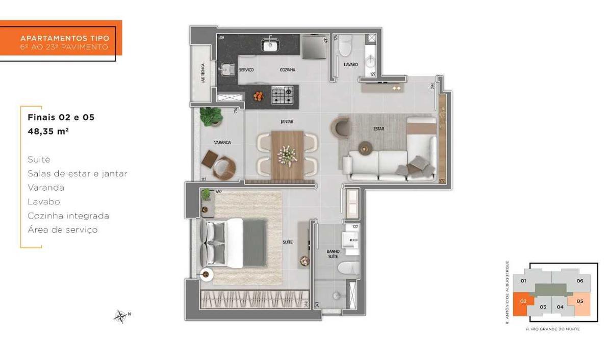 Apartamento, Savassi, 2 Quartos, 1 Vaga, 1 Suíte