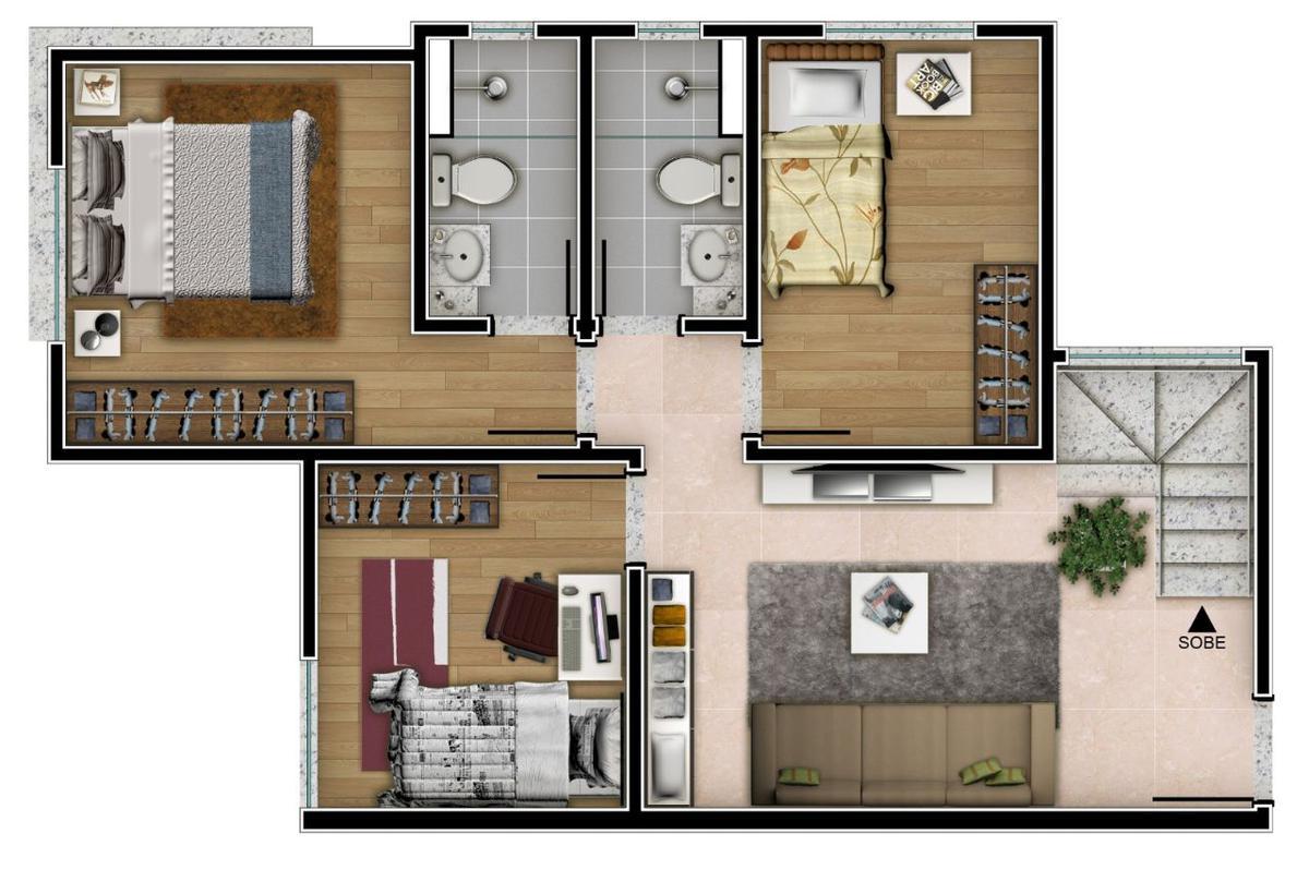 Cobertura, Jaraguá, 3 Quartos, 2 Vagas, 1 Suíte