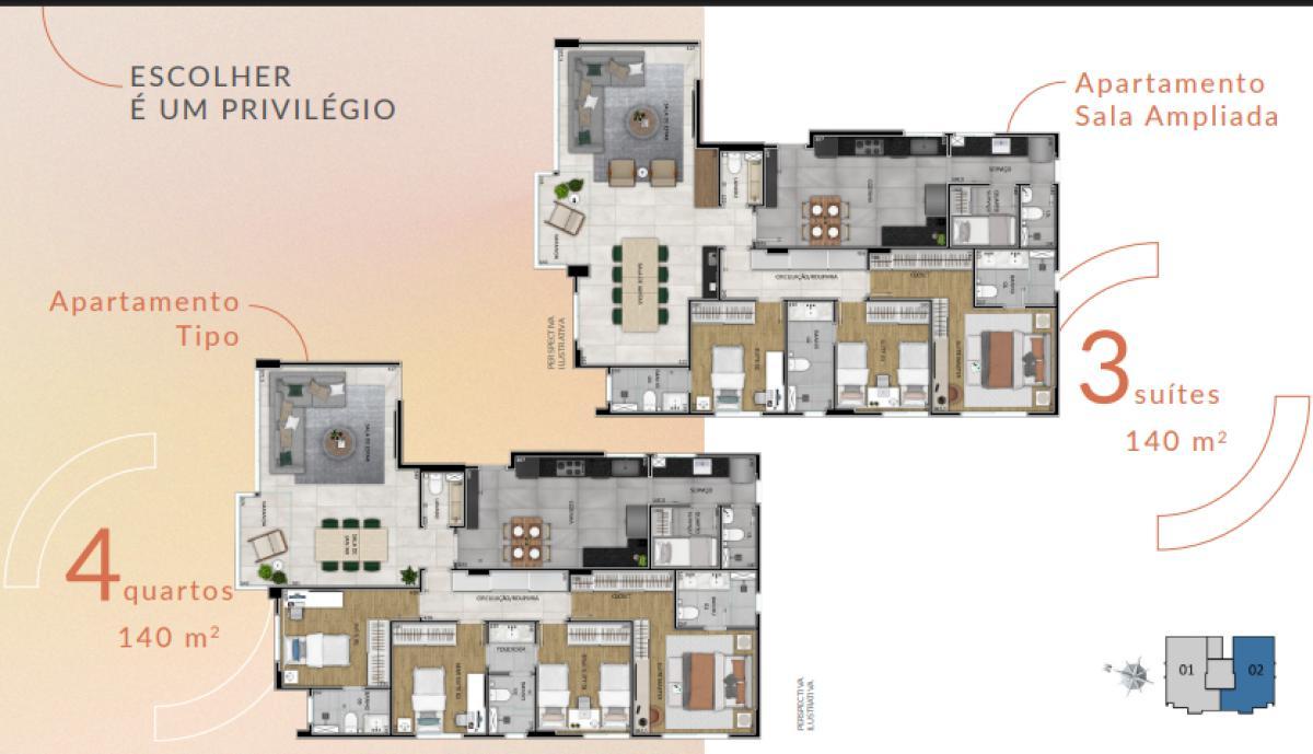Apartamento, Serra, 4 Quartos, 3 Vagas, 2 Suítes