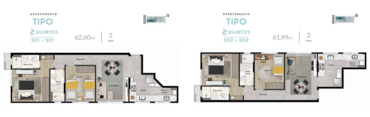 Apartamento, Lourdes, 2 Quartos, 2 Vagas, 1 Suíte