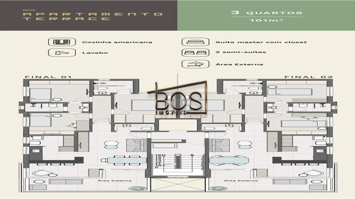 Apartamento, Carmo, 3 Quartos, 2 Vagas