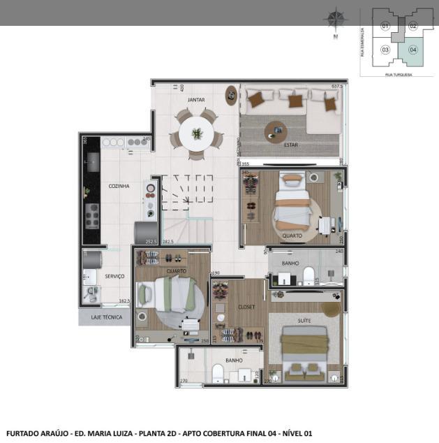 Cobertura, Prado, 4 Quartos, 3 Vagas, 2 Suítes