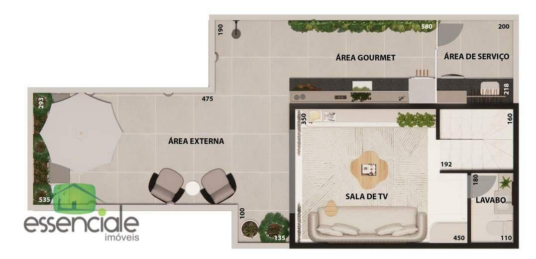 Cobertura, Centro, 2 Quartos, 2 Vagas, 1 Suíte