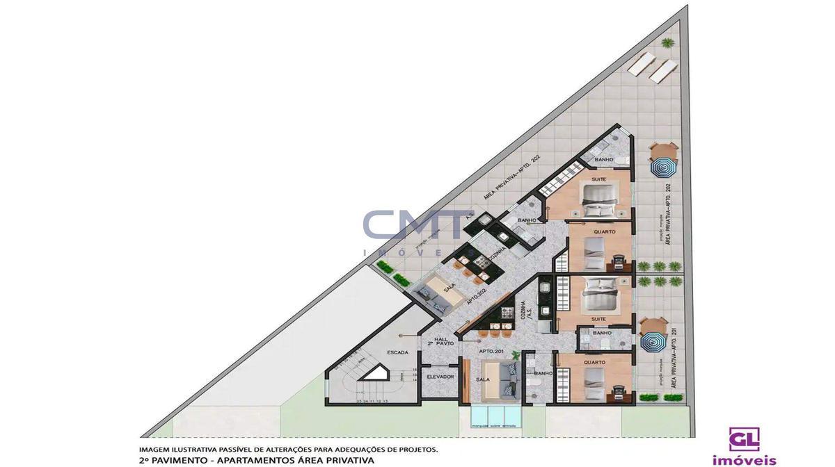 Apartamento, Funcionários, 1 Quarto, 2 Vagas, 1 Suíte