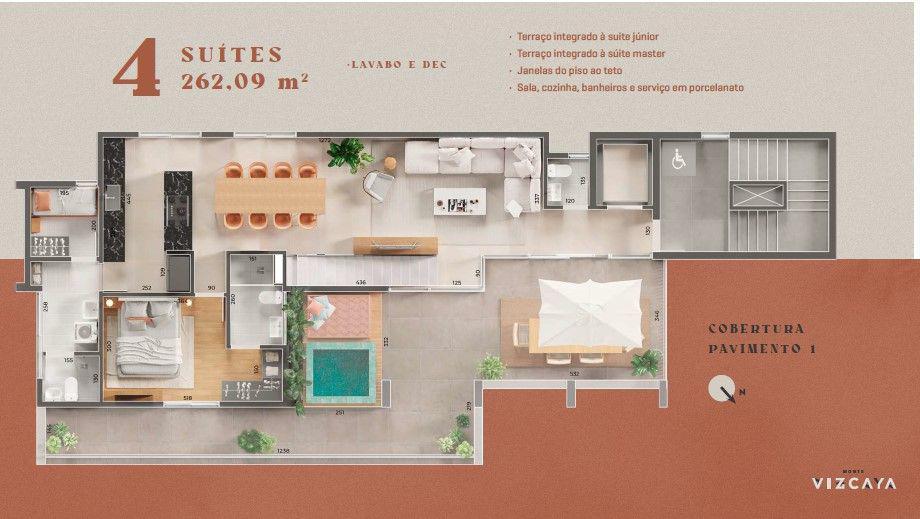 Cobertura, Santa Lúcia, 4 Quartos, 2 Vagas, 4 Suítes