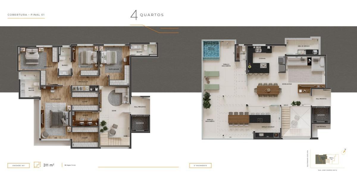 Apartamento, Liberdade, 4 Quartos, 3 Vagas, 3 Suítes
