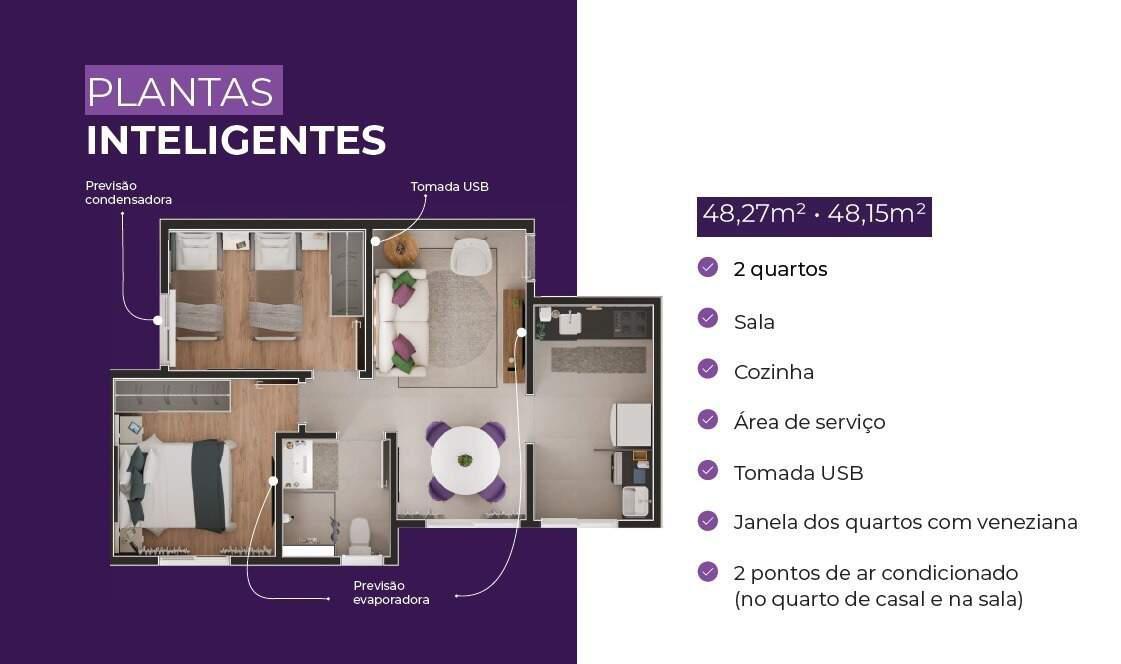 Apartamento, Cabral, 2 Quartos, 2 Vagas