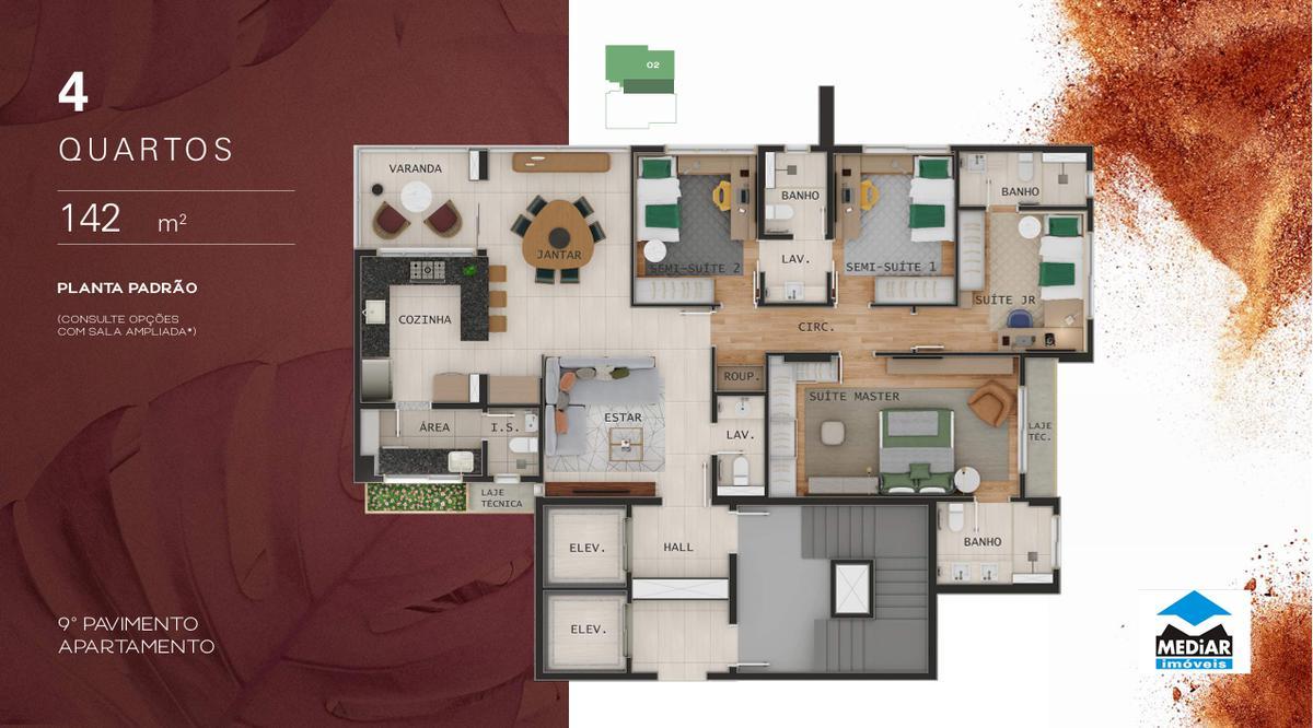 Apartamento, Carmo, 4 Quartos, 3 Vagas, 2 Suítes