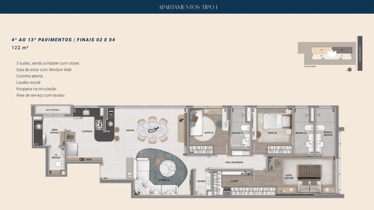 Apartamento, Santo Agostinho, 3 Quartos, 2 Vagas, 3 Suítes
