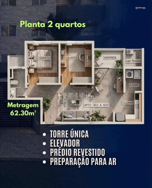 Apartamento, Nossa Senhora das Graças, 2 Quartos, 2 Vagas