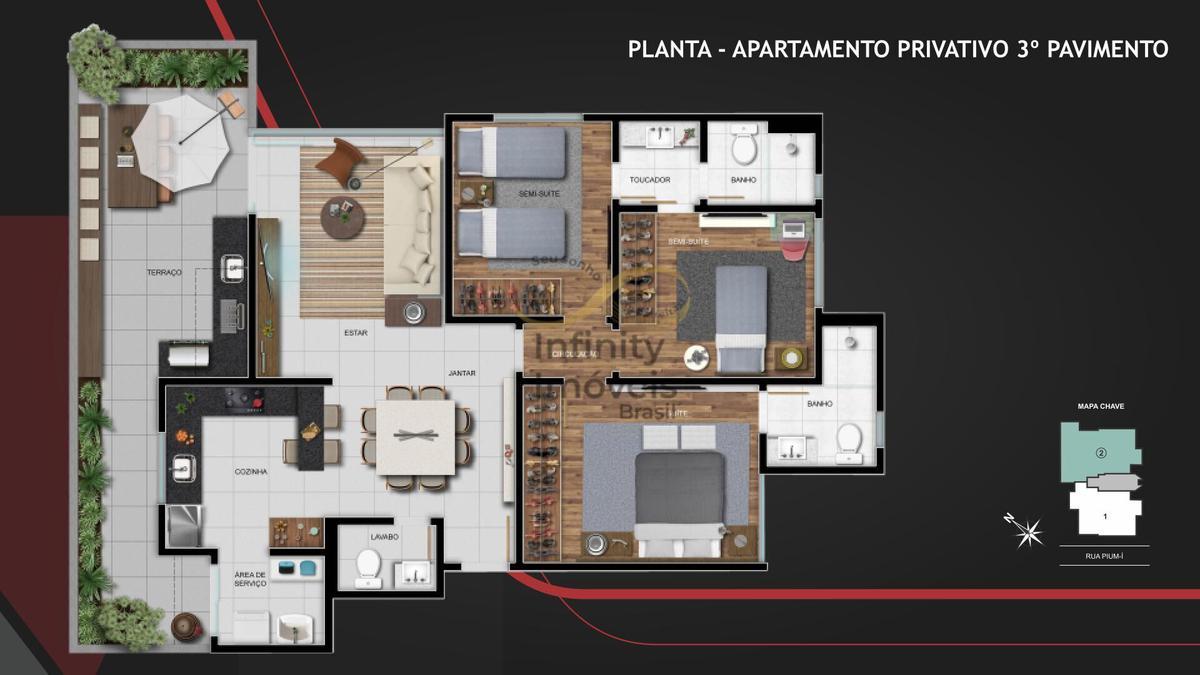 Apartamento, Cruzeiro, 3 Quartos
