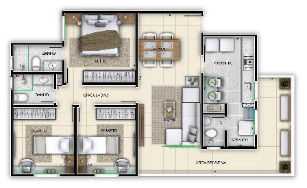 Apartamento, Nova Floresta, 3 Quartos, 2 Vagas, 1 Suíte