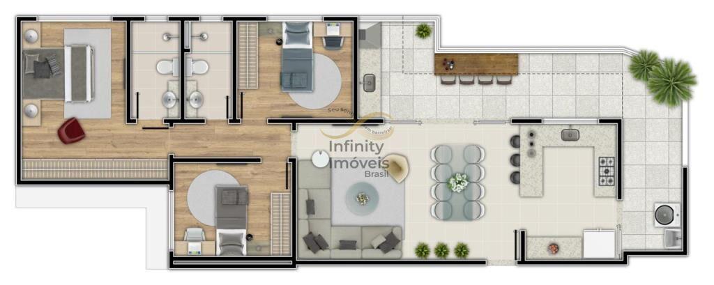 Apartamento, Nova Suíssa, 3 Quartos