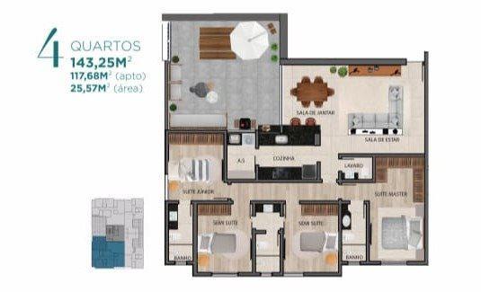 Apartamento, Palmares, 4 Quartos, 2 Vagas, 4 Suítes