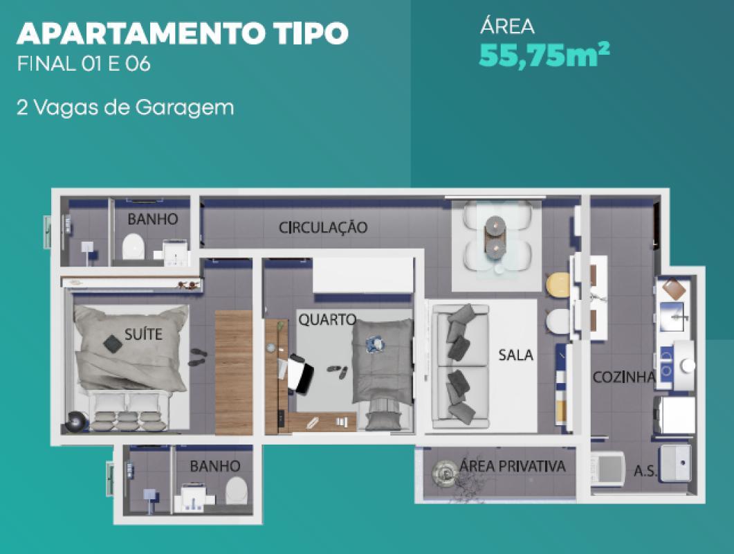 Apartamento, Santa Mônica, 2 Quartos, 2 Vagas, 2 Suítes