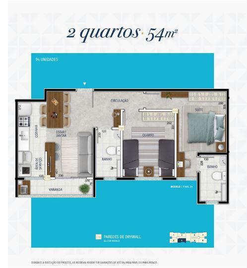 Apartamento, Estoril, 2 Quartos, 1 Vaga, 1 Suíte