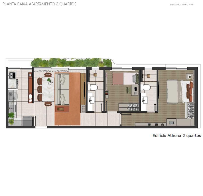 Apartamento, Centro, 2 Quartos, 1 Vaga