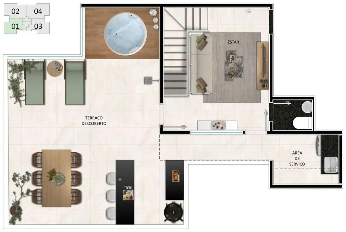 Cobertura, Santo Antônio, 2 Quartos, 2 Vagas, 1 Suíte