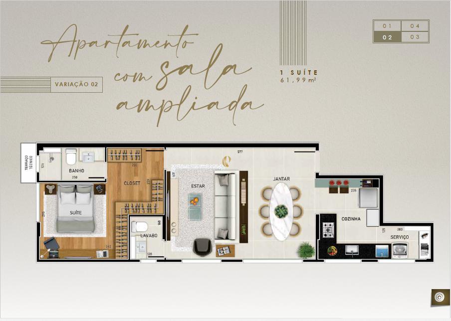 Apartamento, Lourdes, 2 Quartos, 2 Vagas, 1 Suíte