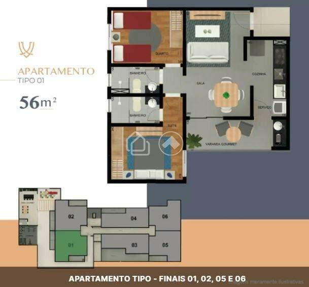 Apartamento, Castelo, 2 Quartos, 1 Vaga, 1 Suíte