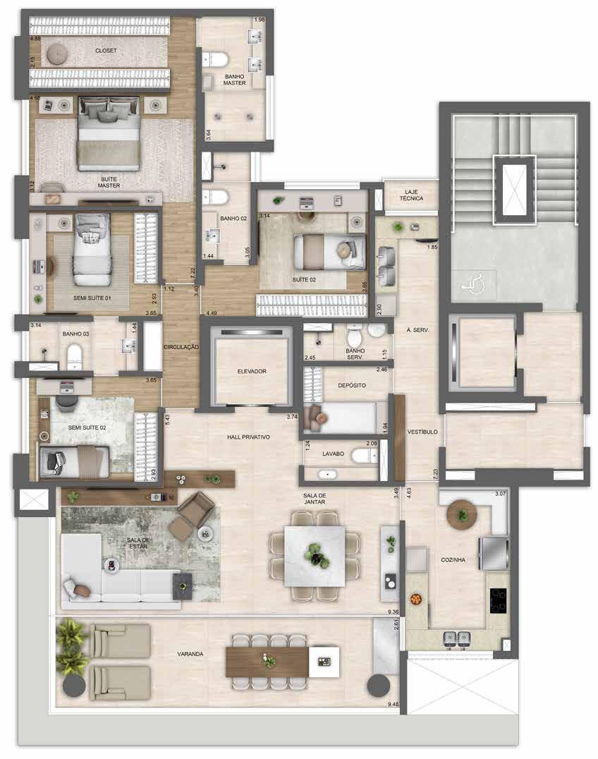 Apartamento, Vila da Serra, 4 Quartos, 0 Vaga, 2 Suítes