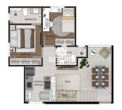 Apartamento, Santa Branca, 2 Quartos, 1 Vaga, 1 Suíte