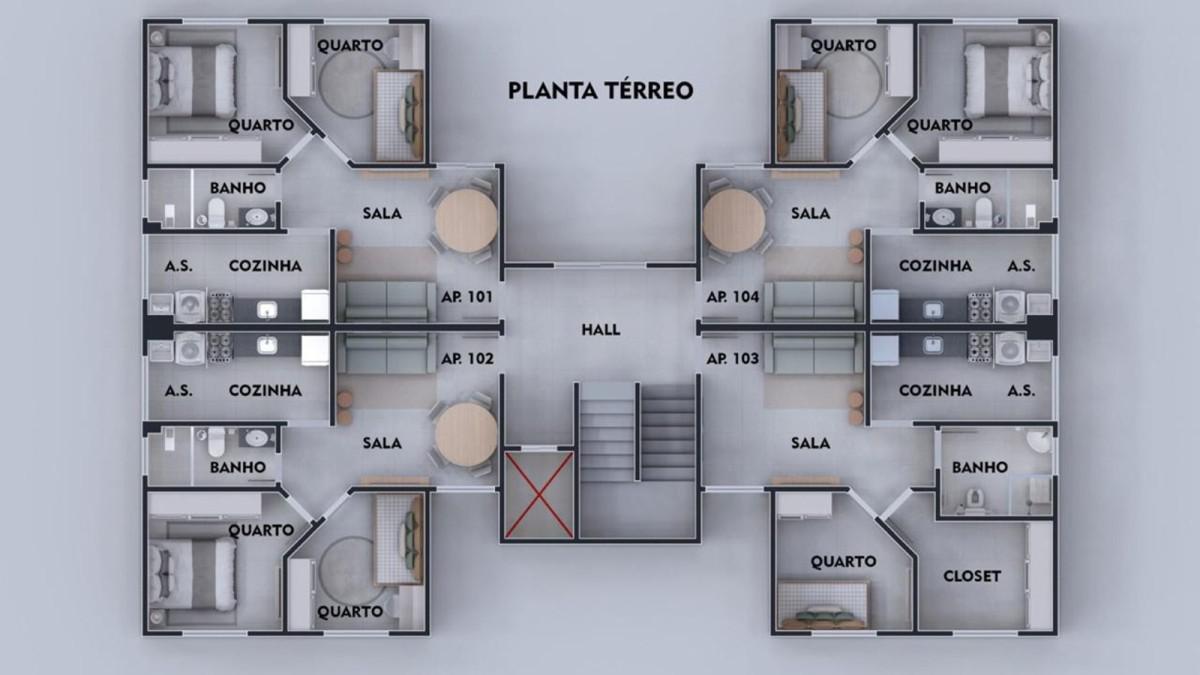 Apartamento, Xangri-lá, 2 Quartos, 1 Vaga