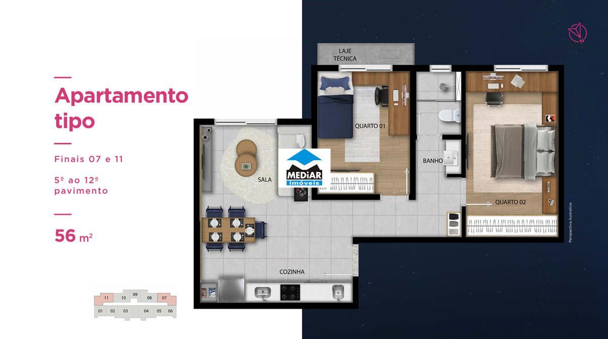 Apartamento, Lourdes, 2 Quartos, 1 Vaga, 1 Suíte