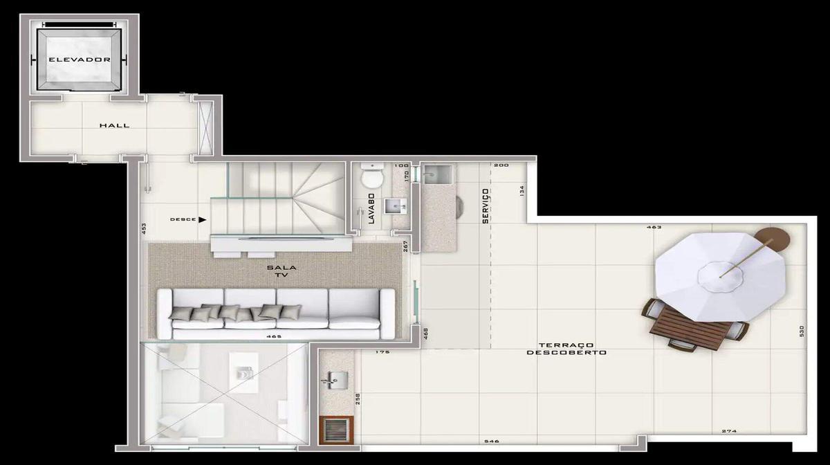 Cobertura, Serra, 3 Quartos, 2 Vagas, 1 Suíte