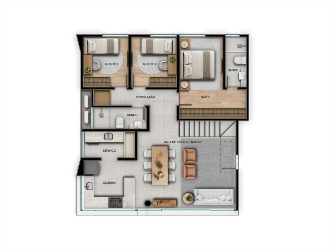 Cobertura, Barreiro, 3 Quartos, 2 Vagas, 1 Suíte