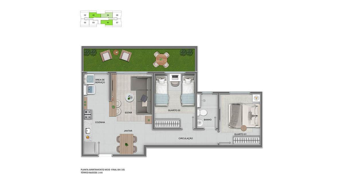 Apartamento, São Gabriel, 2 Quartos, 1 Vaga