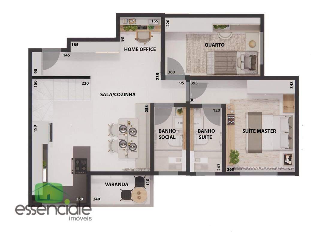 Cobertura, Centro, 2 Quartos, 2 Vagas, 1 Suíte