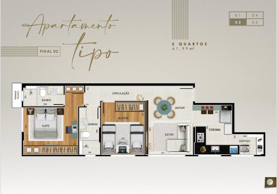 Apartamento, Lourdes, 2 Quartos, 2 Vagas, 1 Suíte