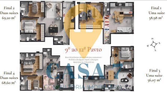 Apartamento, Lourdes, 2 Quartos, 0 Vaga, 2 Suítes