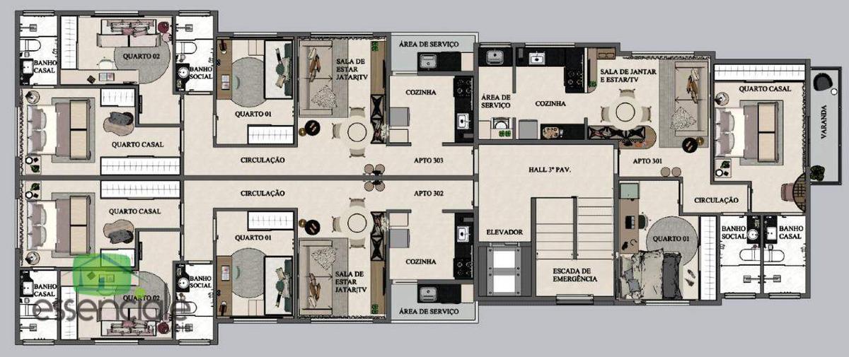 Apartamento, Riacho das Pedras, 3 Quartos, 2 Vagas, 1 Suíte