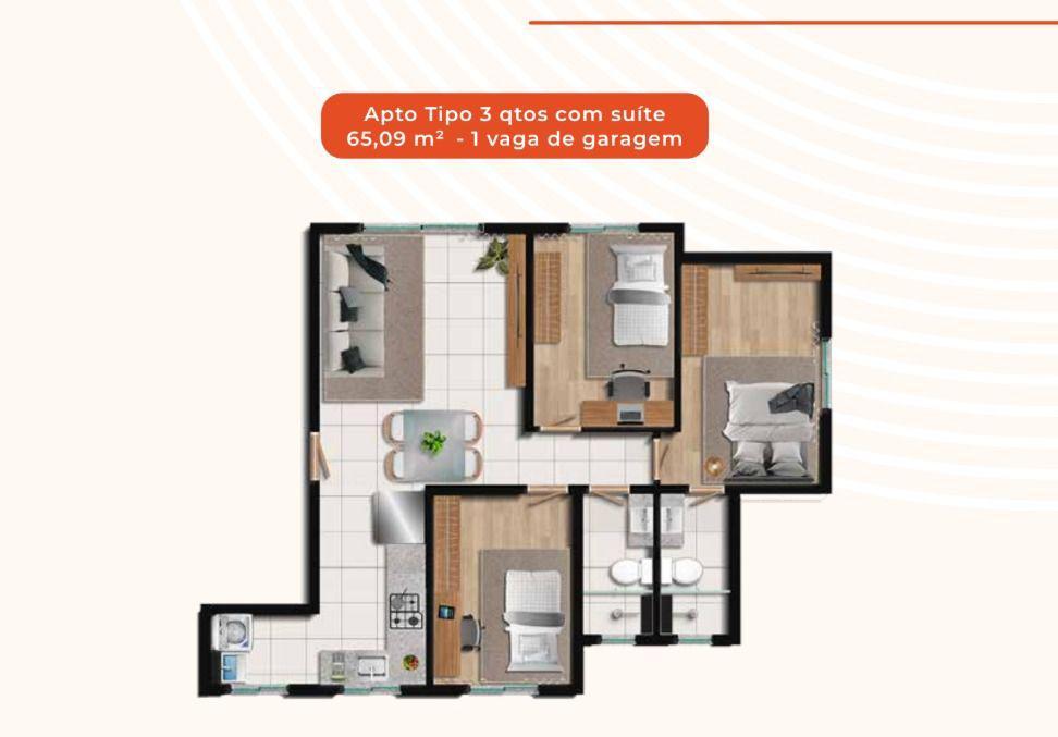 Apartamento, União, 3 Quartos, 1 Vaga, 1 Suíte
