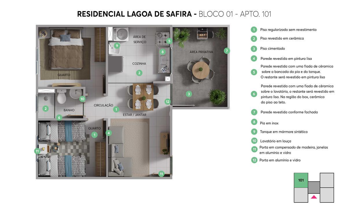 Apartamento, Palmital, 1 Quarto, 1 Vaga