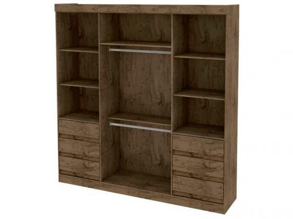Guarda-roupa Casal 4 Portas 6 Gavetas - Araplac Linea Com Espelho