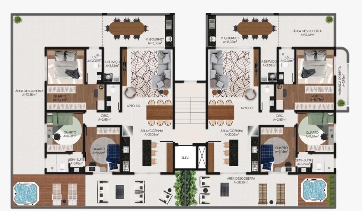 Apartamento, Jardim Riacho das Pedras, 3 Quartos, 2 Vagas, 1 Suíte