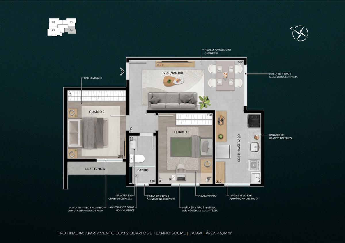 Apartamento, União, 2 Quartos, 2 Vagas, 2 Suítes