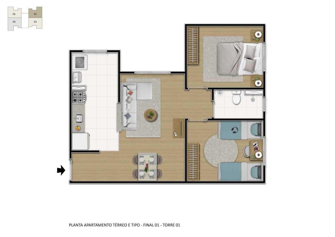 Apartamento, Borba Gato, 2 Quartos, 1 Vaga