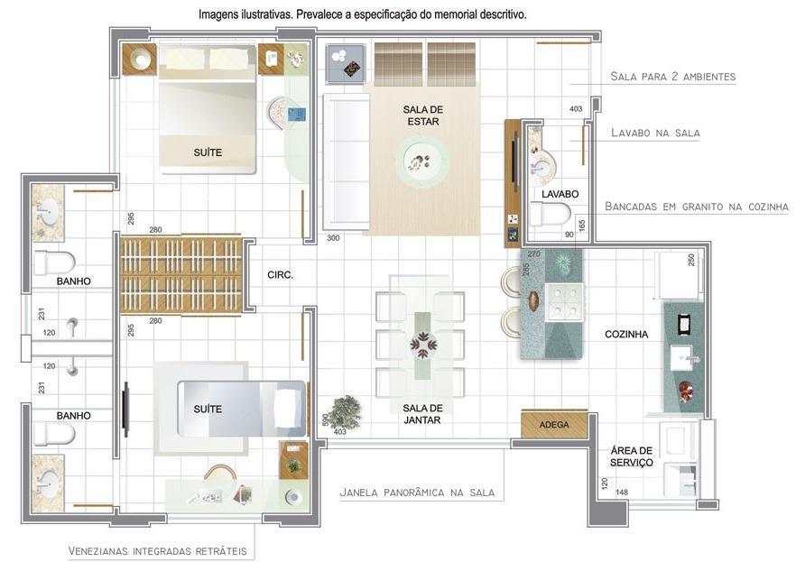 Apartamento, Santo Agostinho, 2 Quartos, 2 Vagas, 2 Suítes